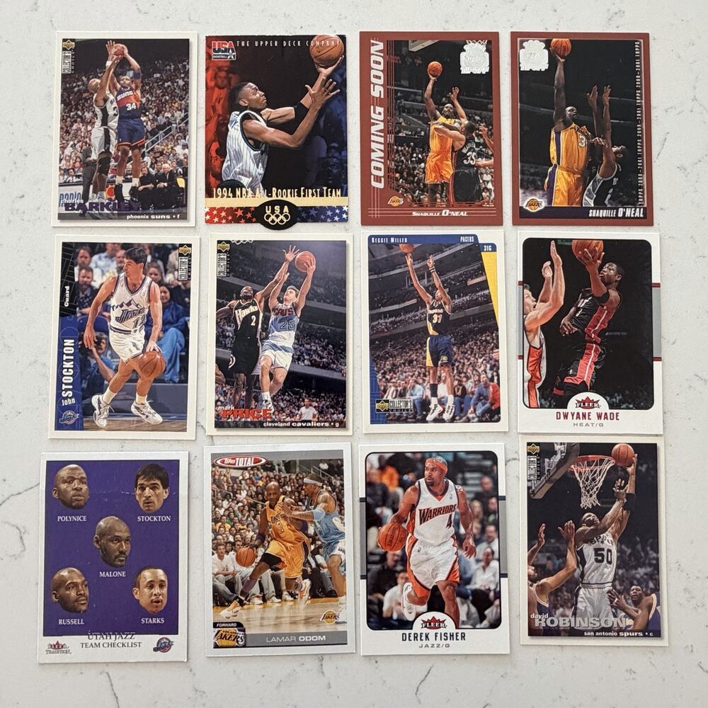 90s NBA Trading Cards, Shaq,Barkley,Stockton,Robinson,Miller, Upper Deck Fleer